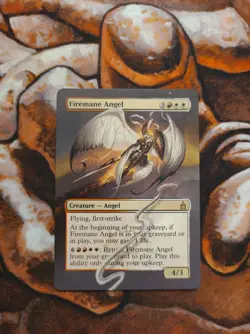 Magic the Gathering Firemane Angel #2 Hand Painted Unique Custom MTG Alter - Image 1