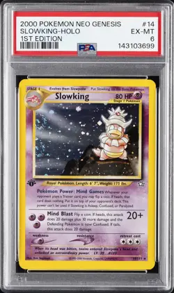 2000 POKEMON NEO GENESIS 1ST EDITION #14 SLOWKING-HOLO PSA 6 - Image 1