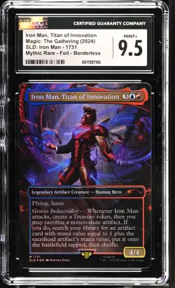 IRON MAN, TITAN OF INNOVATION Secret Lair Foil Mythic Marvel CGC 9.5 MTG - Image 1
