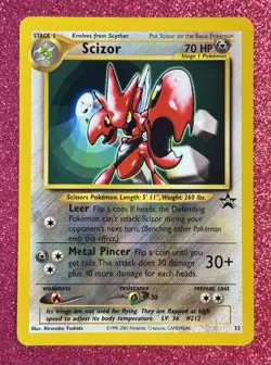 SCIZOR - Rare Black Star Promo, Vintage, WOTC, LP, №. 33 (Pokemon TCG, 2001) - Image 1