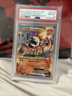 2017 POKEMON XY BLACK STAR PROMO #XY198 M CAMERUPT EX-HOLO PSA 10 - Image 1