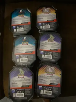 Lot of 6 Triple Whammy Collector Sealed Tin Set Pokemon TCG (18 Booster Packs) - Image 2