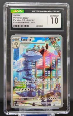 Pokemon Graded Steelix #208/182 English Paradox Rift Illustration Rare CGC 10 - Image 1