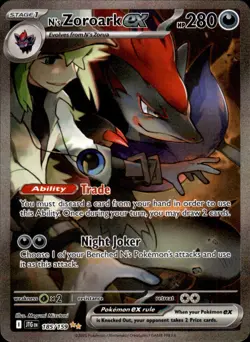 N's Zoroark ex 185/159 Holo - Pokemon SV09: Journey Together - NM - Image 1