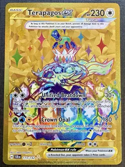 2024 Pokemon - Terapagos Ex 173/142 - HYPER RARE HOLO - Stellar Crown - English - Image 1
