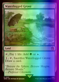 MTG Magic the Gathering Waterlogged Grove (331/1208) Doctor Who LP FOIL - Image 1