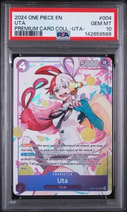 2024 ONE PIECE PROMO CARDS #PR-004 UTA PREMIUM COLLECTION UTA PSA 10 - Image 1
