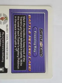Pokemon E Reader Ruby 2003 Battle Record Card - Freezing Ray - Image 2