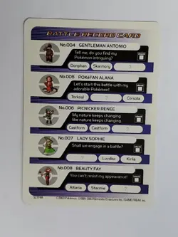 Pokemon E Reader Ruby 2003 Battle Record Card - Freezing Ray - Image 4