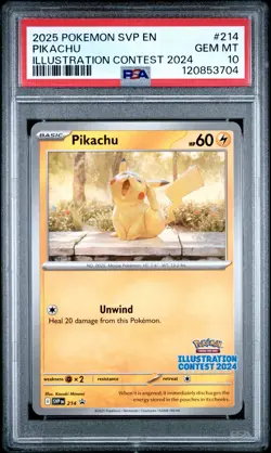 2025 POKEMON SVP EN-SV BLACK STAR PROMO ILLUSTRATION CONTEST 2024 PIKACHU PSA 10 - Image 1