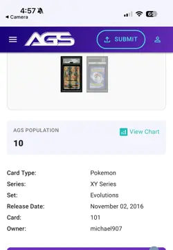 Pokemon XY Evolutions Mega M Charizard EX 101/108 AGS Gem-MT 10 Holo Rare 2016 - Image 2