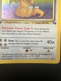 Dragonite (4) Fossil 1st Edition #04 (1999) Holo Near Mint Pokemon - Image 5