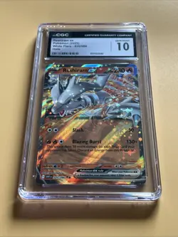 2025 Pokemon Reshiram Ex Holo #020/086 White Flare Double Rare CGC 10 - Image 3