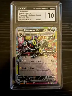 Pokemon English Umbreon ex CGC 10, 060/131 2025 (Prismatic Evolutions Stamp) - Image 1