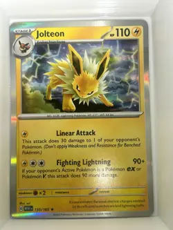 Jolteon 135/165 Rare 151 Pokemon Holo NM - Image 1