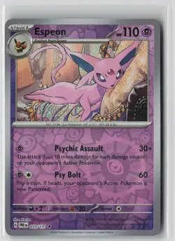 Espeon 033/131 Holo Rare Prismatic Evolutions Pokemon Reverse Holo NM - Image 1