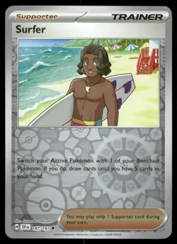 Surfer 187/191 Uncommon Surging Sparks Pokemon Reverse Holo Near Mint - Image 1