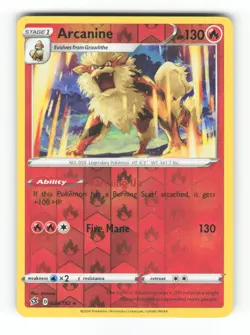Arcanine 028/192 Rare Rebel Clash Pokemon Reverse Holo Lightly Played - Image 1