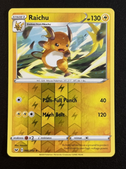 Pokemon - Raichu 066/202 - SWORD & SHIELD BASE SET - Reverse Holo RARE - NM/M - Image 1