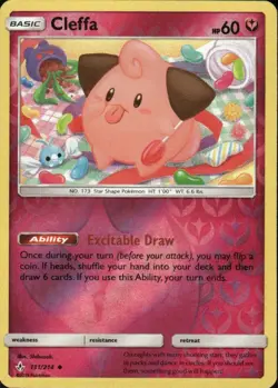 CLEFFA 131/214 UNBROKEN BONDS UNCOMMON REVERSE HOLO POKEMON FAIRY ODDISH NEAR M - Image 1