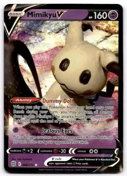 Mimikyu V 068/172 Holo V Rare Brilliant Stars Pokemon Near Mint - Image 1