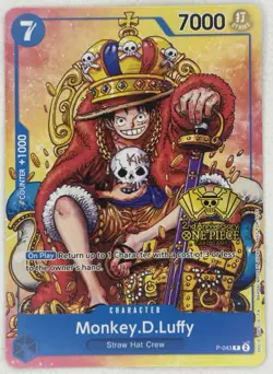 Monkey.D.Luffy (2nd Anniversary Stamped Promo) P-043 - One Piece TCG - English - Image 1