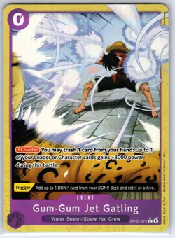 Gum-Gum Jet Gatling (Alternate Art) OP03-072 One Piece Foil NM - Image 1