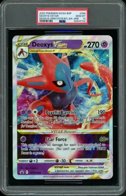 PSA 10 GEM MINT DEOXYS VSTAR SWSH268 Black Star Promo JUMBO Pokemon Card POP 2 - Image 1