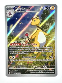 2026 Ampharos 090 Illustration Rare IR Holo Chaos Rising Pokemon TCG Card - Image 1