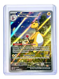 2026 Ampharos 090 Illustration Rare IR Holo Chaos Rising Pokemon TCG Card - Image 3