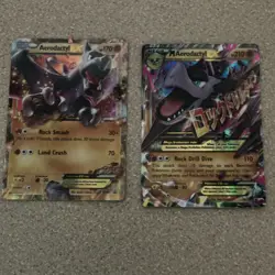 Pokemon Aerodactyl EX & MAerodactyl EX Foil Cards XY Set Mega Evolution Lot - Image 1
