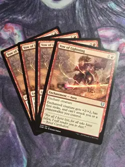 VOW OF LIGHTNING X 4 N/M COMMANDER LEGENDS MAGIC THE GATHERING - Image 1