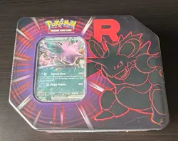 Pokemon TCG Team Rocket Tin Nidoking Factory Sealed 5 Booster Packs - Image 1