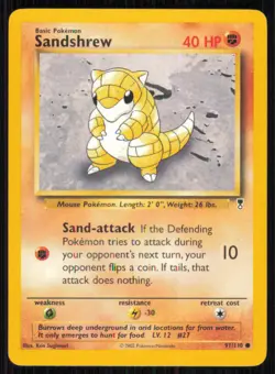 Sandshrew 91/110 Common Legendary Collection Pokemon Lightly Played - Image 1