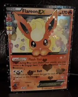 Rare Basic Flareon EX Pokemon holo Card HP 170 RC6/RC32 Collectible Card - Image 1