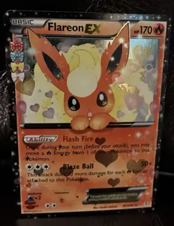 Rare Basic Flareon EX Pokemon holo Card HP 170 RC6/RC32 Collectible Card - Image 2