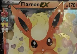Rare Basic Flareon EX Pokemon holo Card HP 170 RC6/RC32 Collectible Card - Image 4