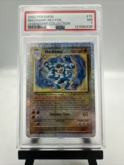 58416525 Machamp 2002 Pokemon Legendary #15 Reverse Holo PSA 7 - Image 1