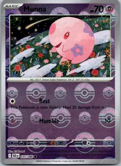 Munna (Poke Ball Pattern) #035/086 SV: Black Bolt Pokemon NM - Image 1