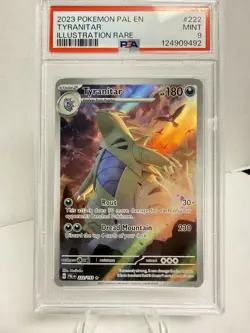 Pokemon TCG Tyranitar Illustration Rare Paldea Evolved 222/193 PSA Mint 9 - Image 1