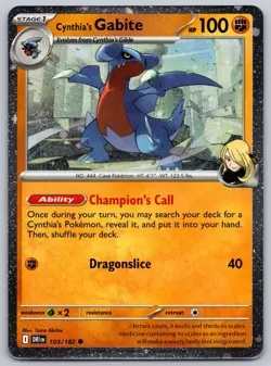 Cynthia's Gabite (Cosmos Holo) Destined Rivals 103/182 Pokemon NM - Image 1