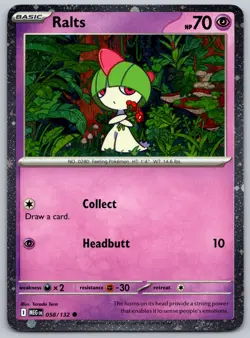Pokemon TCG Ralts 058/132 Mega Evolution Cosmos Holo - Image 3
