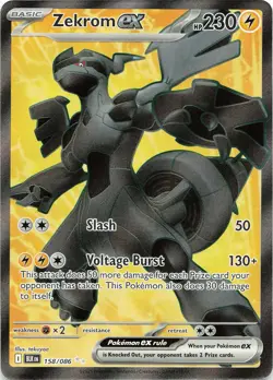POKEMON Zekrom ex #158/086 Holo SV: Black Bolt NM - Image 1