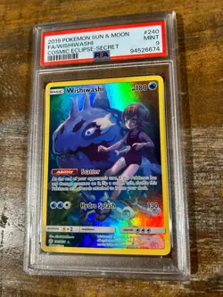 POKEMON 2019 SM Cosmic Eclipse Secret Full Art WISHIWASHI #240 PSA 9 Mint 3 - Image 1