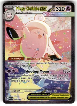 Mega Clefable ex 119/088 Holo Special Illustration Rare Perfect Order Pokemon NM - Image 1