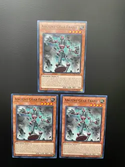 Yugioh Ancient Gear Frame LDS1-EN086 Common 1st Edition NM/LP Playset X3 - Image 1