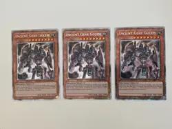 Yugioh Ancient Gear Golem x 3 - 1st Edition Platinum Secret Rare NM Free Holo A - Image 1