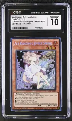 Ash Blossom & Joyous Spring *CGC 10* RA04-EN025 *POP 5* 2025 *Secret Rare*Yugioh - Image 1
