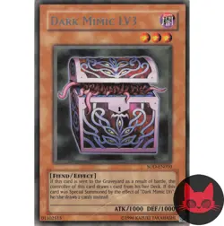 Yugioh Dark Mimic LV3 SOD-EN010 Rare MP - Image 1