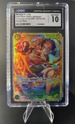 2025 One Piece Monkey.D.Luffy OP13-118 Japanese CGC 10 - Image 1